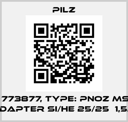 p/n: 773877, Type: PNOZ msi1Bp Adapter Si/He 25/25  1,5m Pilz