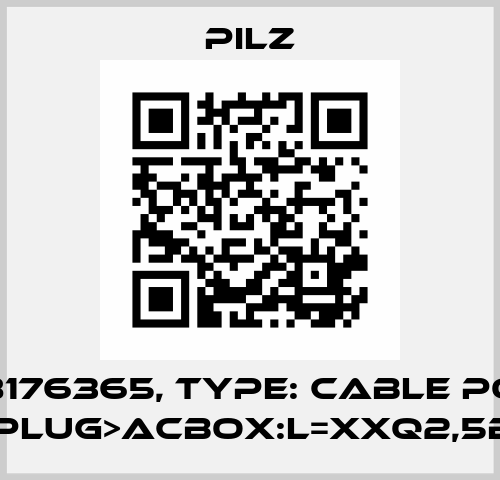 p/n: 8176365, Type: Cable Power PROplug>ACbox:L=XXQ2,5BRSK Pilz