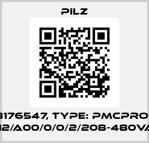 p/n: 8176547, Type: PMCprotego D.12/A00/0/0/2/208-480VAC Pilz