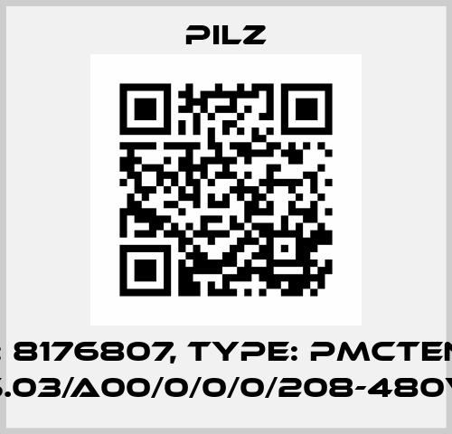 p/n: 8176807, Type: PMCtendo DD5.03/A00/0/0/0/208-480VAC Pilz