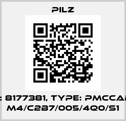 p/n: 8177381, Type: PMCcable M4/C2B7/005/4Q0/S1 Pilz