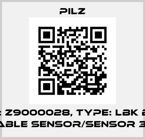 p/n: Z9000028, Type: LBK Bus Cable Sensor/Sensor 3m Pilz