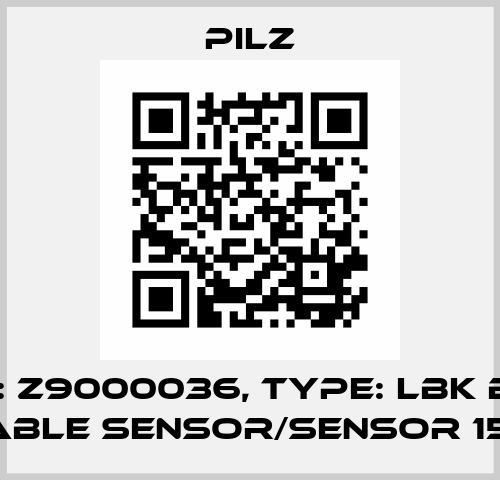 p/n: Z9000036, Type: LBK Bus Cable Sensor/Sensor 15m Pilz