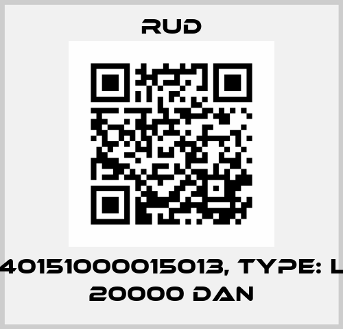 P/N:  40151000015013, Type: L-ABA 20000 daN Rud