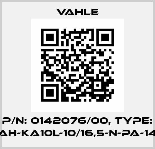 P/n: 0142076/00, Type: AH-KA10L-10/16,5-N-PA-14 Vahle