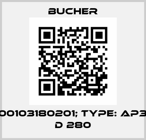 p/n: 200103180201; Type: AP300/27 D 280 Bucher