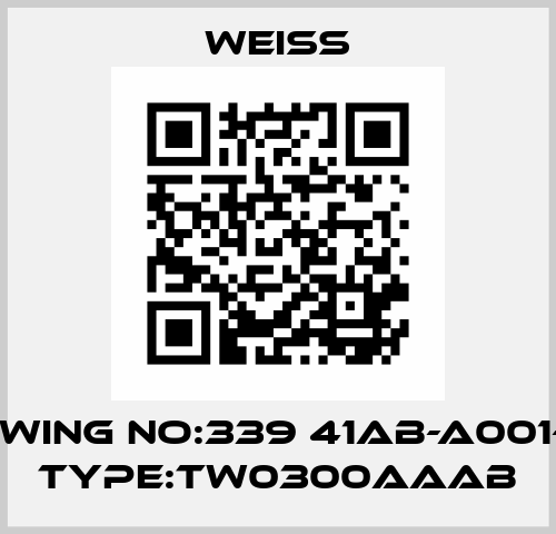 Drawing no:339 41AB-A001-000 Type:TW0300AAAB Weiss