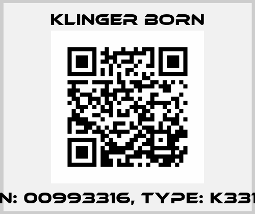 P/N: 00993316, Type: K331/5 Klinger Born