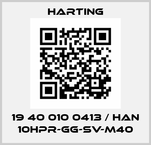 19 40 010 0413 / Han 10HPR-gg-SV-M40 Harting