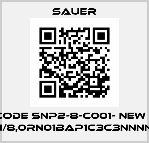 old code SNP2-8-C001- new code SNP2NN/8,0RN01BAP1C3C3NNNN/NNNNN Sauer