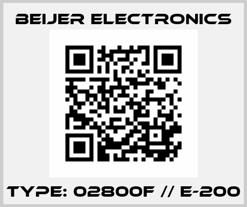 Type: 02800F // E-200 Beijer Electronics
