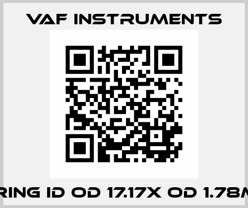o-ring ID OD 17.17X OD 1.78mm VAF Instruments