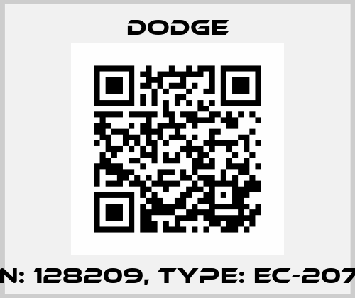 p/n: 128209, Type: EC-207-X Dodge