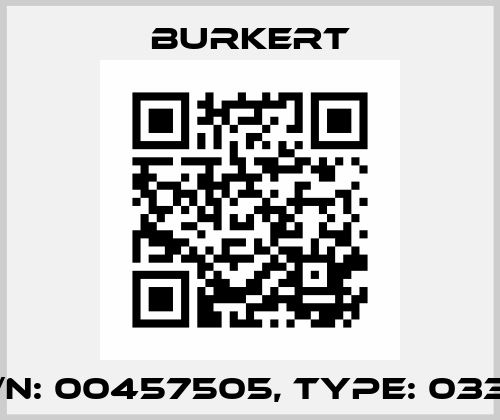 p/n: 00457505, Type: 0330 Burkert