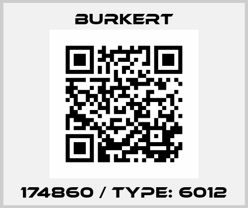 174860 / Type: 6012 Burkert