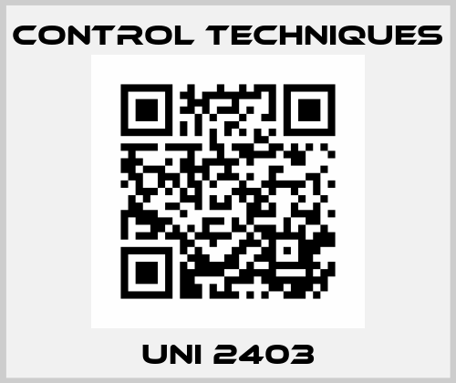UNI 2403 Control Techniques