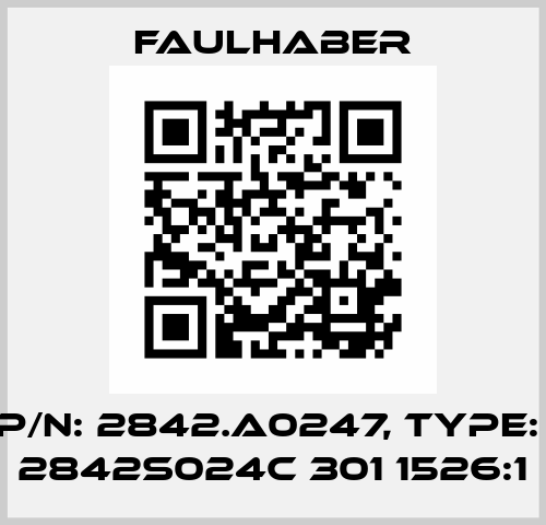 p/n: 2842.A0247, Type:  2842S024C 301 1526:1 Faulhaber