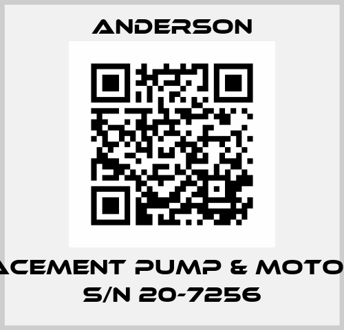 Replacement pump & motor for S/N 20-7256 Anderson