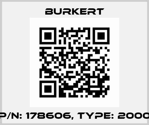 p/n: 178606, Type: 2000 Burkert