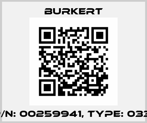 P/N: 00259941, Type: 0331 Burkert