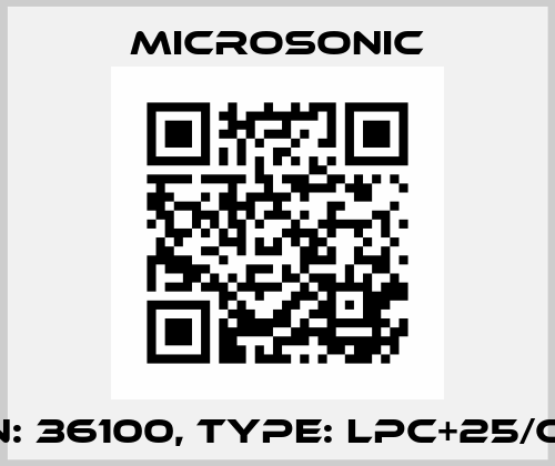 p/n: 36100, Type: lpc+25/CFF Microsonic