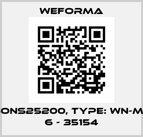P/N: SONS25200, Type: WN-M 2,0 x 6 - 35154 Weforma