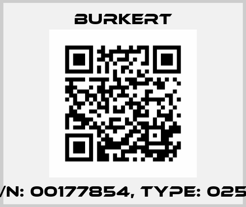 p/n: 00177854, Type: 0256 Burkert