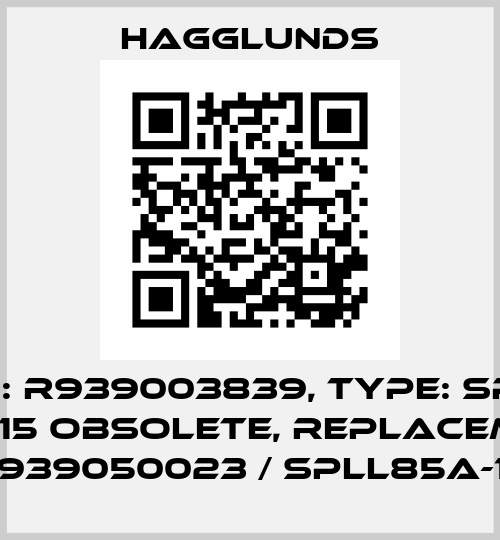 P/N: R939003839, Type: SPLL 85A-15 obsolete, replacement R939050023 / SPLL85A-15 Hagglunds