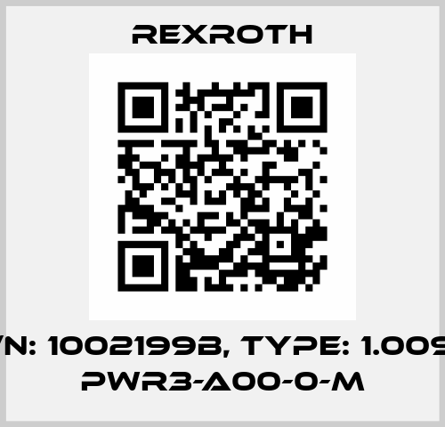 P/N: 1002199B, Type: 1.0095 PWR3-A00-0-M Rexroth