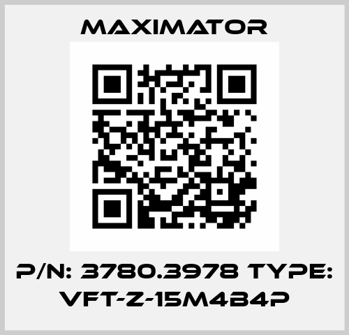 P/N: 3780.3978 Type: VFT-Z-15M4B4P Maximator