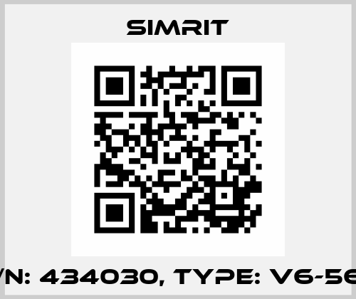 P/N: 434030, Type: V6-565 SIMRIT