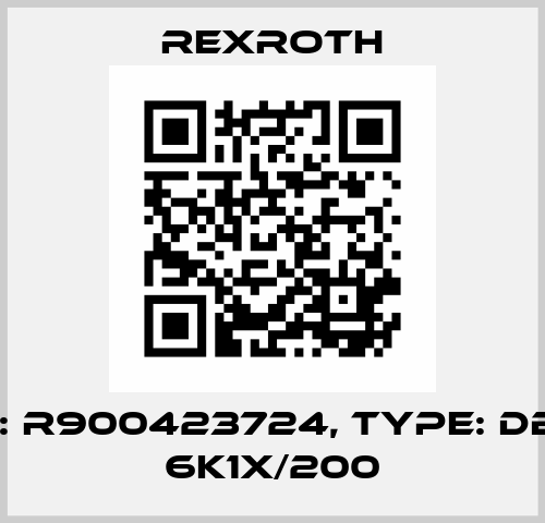 P/N: R900423724, Type: DBDS 6K1X/200 Rexroth