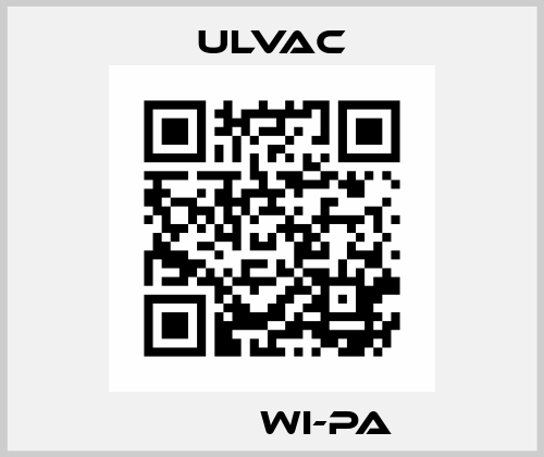 Туре WI-PA ULVAC