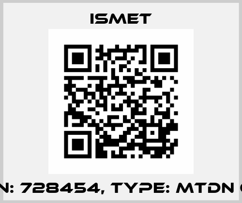 P/N: 728454, Type: MTDN 63 Ismet