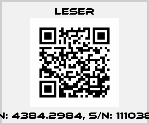 P/N: 4384.2984, S/N: 11103881 Leser
