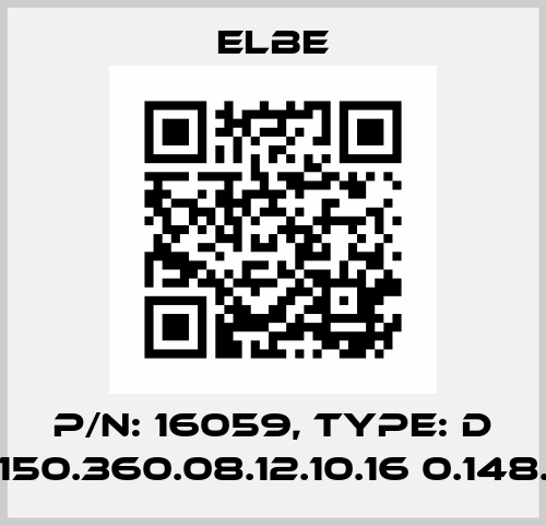 P/N: 16059, Type: D 52-150.360.08.12.10.16 0.148.130 Elbe