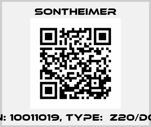P/N: 10011019, Type:  Z20/D0/S Sontheimer
