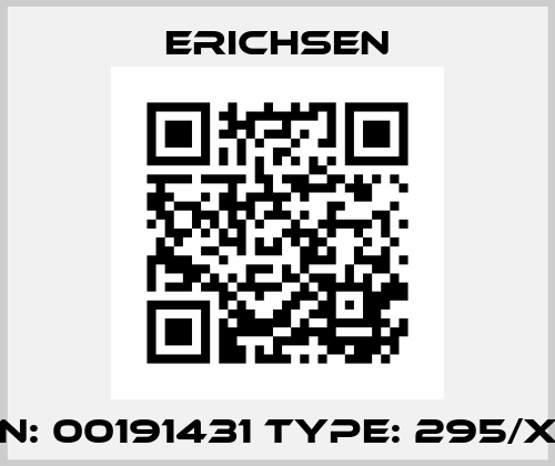 P/N: 00191431 Type: 295/XIV Erichsen