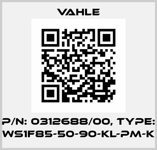 P/n: 0312688/00, Type: WS1F85-50-90-KL-PM-K Vahle
