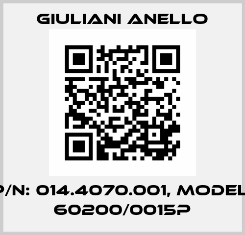 P/N: 014.4070.001, Model: 60200/0015P Giuliani Anello