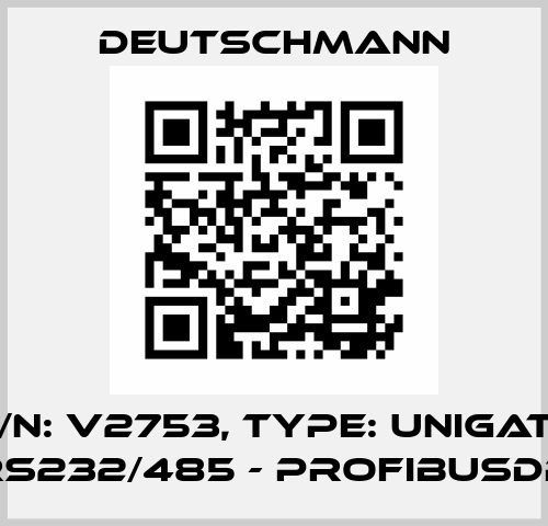 P/N: V2753, Type: UNIGATE RS232/485 - ProfibusDP Deutschmann