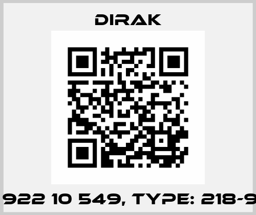 P/N: 922 10 549, Type: 218-9202 Dirak