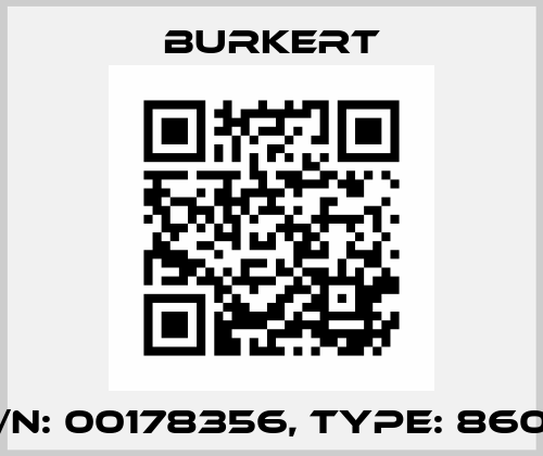 p/n: 00178356, Type: 8605 Burkert