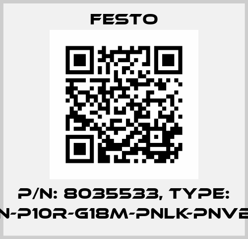 P/N: 8035533, Type: SPAN-P10R-G18M-PNLK-PNVBA-L1 Festo
