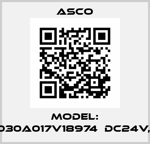 Model: DFX8030A017V18974　DC24V, 60Hz Asco