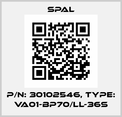P/N: 30102546, Type: VA01-BP70/LL-36S SPAL
