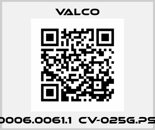 00.0006.0061.1  CV-025G.PSO.R Valco