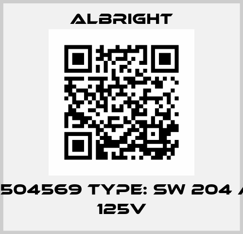 p/n: 504569 type: SW 204 A-95 125V Albright