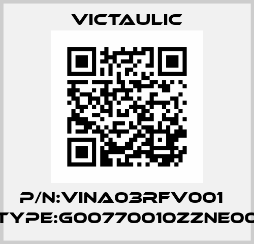 P/N:VINA03RFV001   Type:G00770010ZZNE00 Victaulic