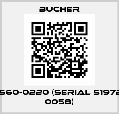 M-4560-0220 (SERIAL 51972186 0058) Bucher